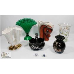 FLAT OF DECORATIVE VASES