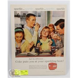 1956 COCA COLA ORIGINAL ADVERTISING