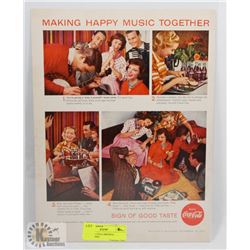 1958 COCA COLA ORIGINAL ADVERTISING