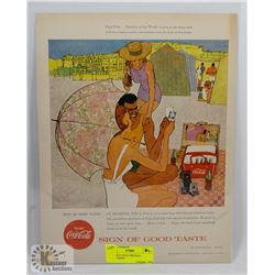 1957 COCA COLA ORIGINAL ADVERTISING