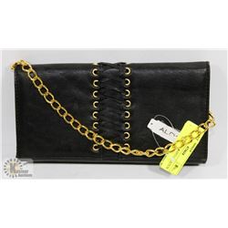 NEW ALDO BLACK & GOLD CLUTCH PURSE WITH