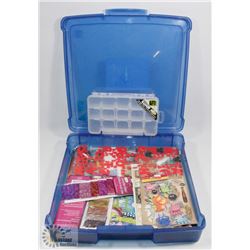 LARGE CONTAINER OF SCRAP BOOKING SUPPLIES