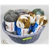 Image 1 : 9 BALLS SWANK ACRYLIC/WOOL YARN - CREAMS.