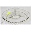 Image 1 : LARGE CANDLE WICK DISH 1950S SEPARATED SERVING