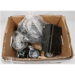 BOX WITH CASTORS AND GO CART (BATTERY AS IS).