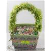 Image 1 : EASTER BASKET FULL OF DECORATIVE EGGS