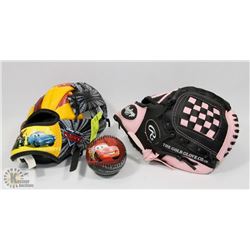 PAIR OF KIDS NEW BASEBALL BITS WITH A BALL