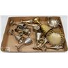 Image 1 : FLAT OF BRASS & PLATED ORNAMENTS.