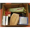 Image 1 : BOX OF ASSORTED HOUSEHOLD INCL IRON, CANDLE
