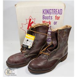 MENS NEW LEATHER STEEL TOE BOOTS SIZE 10-1\2