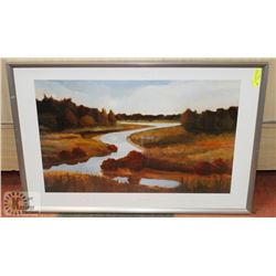 FRAMED JUDITH D'AGOSTION WINDING RIVER PRINT