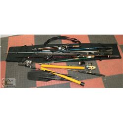 LOT OF TEN FISHING RODS AND REELS