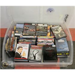 TOTE OF ASSORTED DVD & CDS
