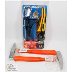 LOT OF STRAP WRENCHES AND CHIPPING HAMMERS