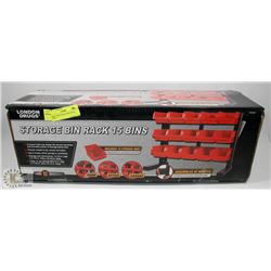 NEW 15 BIN STORAGE BIN RACK. HOME