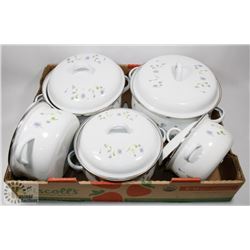 10 PIECE SET OF ENAMELWARE
