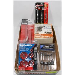 FLAT WITH ASSORTED BITS, PIPE BENDER AND TIMER