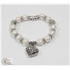 Image 1 : #53-FRESH WATER PEARL WITH HEART SHAPE BRACELET