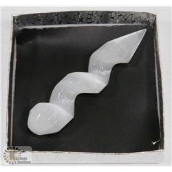 #152-NATURAL SELENITE SPIRAL FACETED CRYSTAL  38G