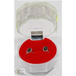 #178-NATURAL BLACK TOURMALINE STUD EARRINGS