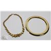 Image 1 : LOT OF TWO GOLD TONE NECKLACES