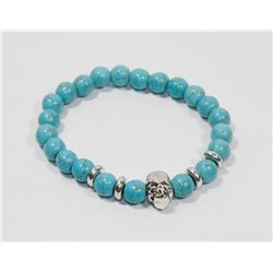 #10-NATURAL BLUE TURQUOISE BEAD BRACELET