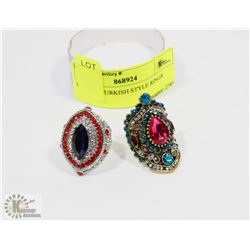 LOT OF 2 TURKISH STYLE RINGS