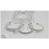 Image 1 : NEW 3PC SILVER PLATED WOMENS BANGLE BRACELETS