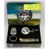 Image 1 : WOLF POCKET WATCH, KEY RING AND POCKET KNIFE SET