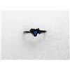 Image 1 : 8)  BLACK GOLD FILLED RING SET WITH BLUE
