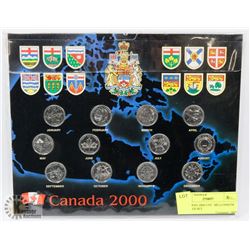 CANADIAN 2000 UNC  MILLENNIUM QUARTER SET