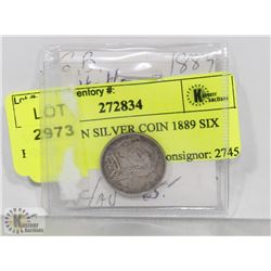 VICTORIAN SILVER COIN 1889 SIX PENCE