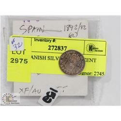 1892 SPANISH SILVER FIFTY CENT PIECE