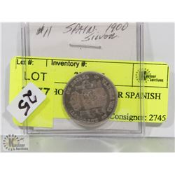 1900 ALPHONSO III SILVER SPANISH PASETA