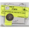 Image 1 : 1892 SPANISH SILVER FIFTY CENT PIECE
