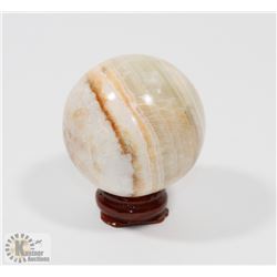 #130-NATURAL GREEN ONYX HEALING SPHERE BALL
