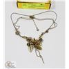 Image 1 : VINTAGE FLORAL MULTI NECKLACE WITH JADE STONES