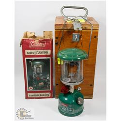 GAS OIL LANTERN CAMPING IN WOOD BOX