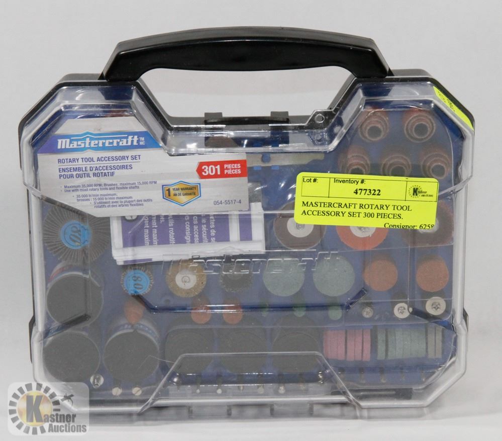 MASTERCRAFT ROTARY TOOL ACCESSORY SET 300 PIECES.