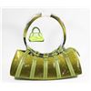 Image 1 : GREEN SNAKESKIN STYLE METAL RING HAND BAG