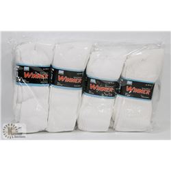 12 PAIR SPORTS COLLECTION WHITE SOCKS SIZE 10-13