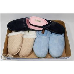 3 PAIR NEW LADIES SLIPPERS - SIZE 7-8 (MED)