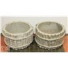 Image 1 : SET OF 2 CONCRETE FLOWER POTS 11" WIDE