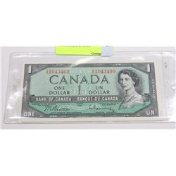 1954 CANADIAN $1 NOTE