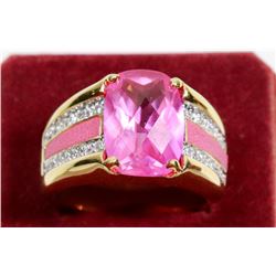 .925 STAMPED SILVER RING WITH SEMI PRECIOUS STONE