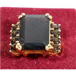 .925 STAMPED SILVER RING SEMI PRECIOUS STONE