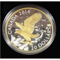 2014 RCM $20 FINE SILVER COIN GOLD PLATED COIN: