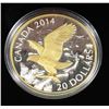Image 1 : 2014 RCM $20 FINE SILVER COIN GOLD PLATED COIN: