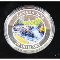 2014 RCM $20 FINE SILVER COIN: RIVER RAPIDS