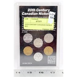20TH CENTURY CANADIAN NICKLE SET.